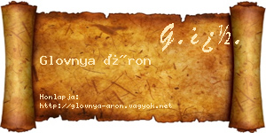 Glovnya Áron névjegykártya